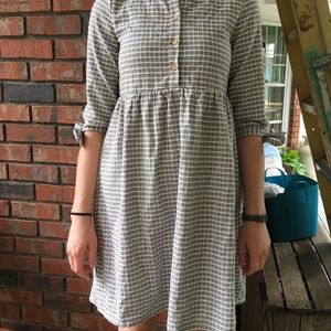 Gray and white roolee dress